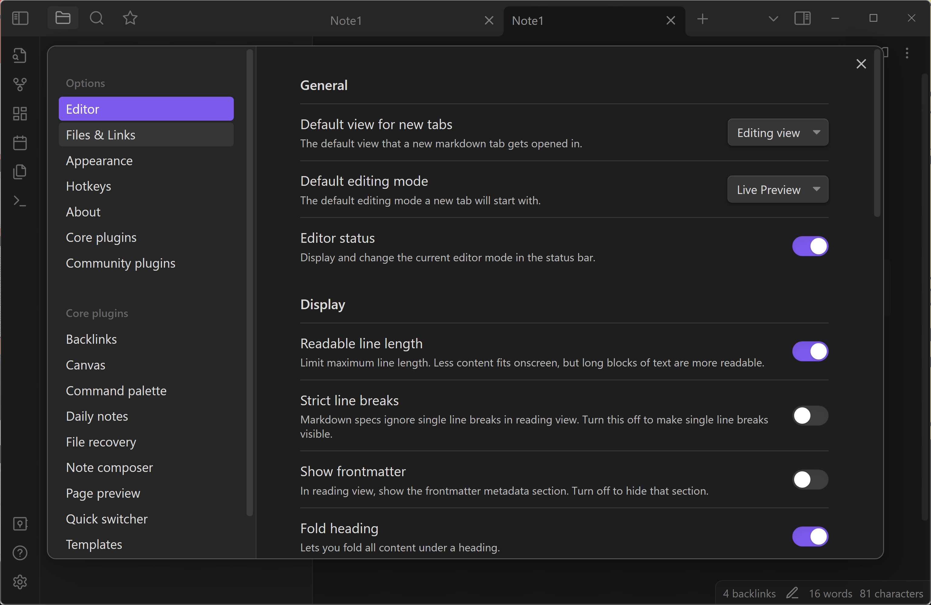 Obsidian Series 2 - Basic Settings