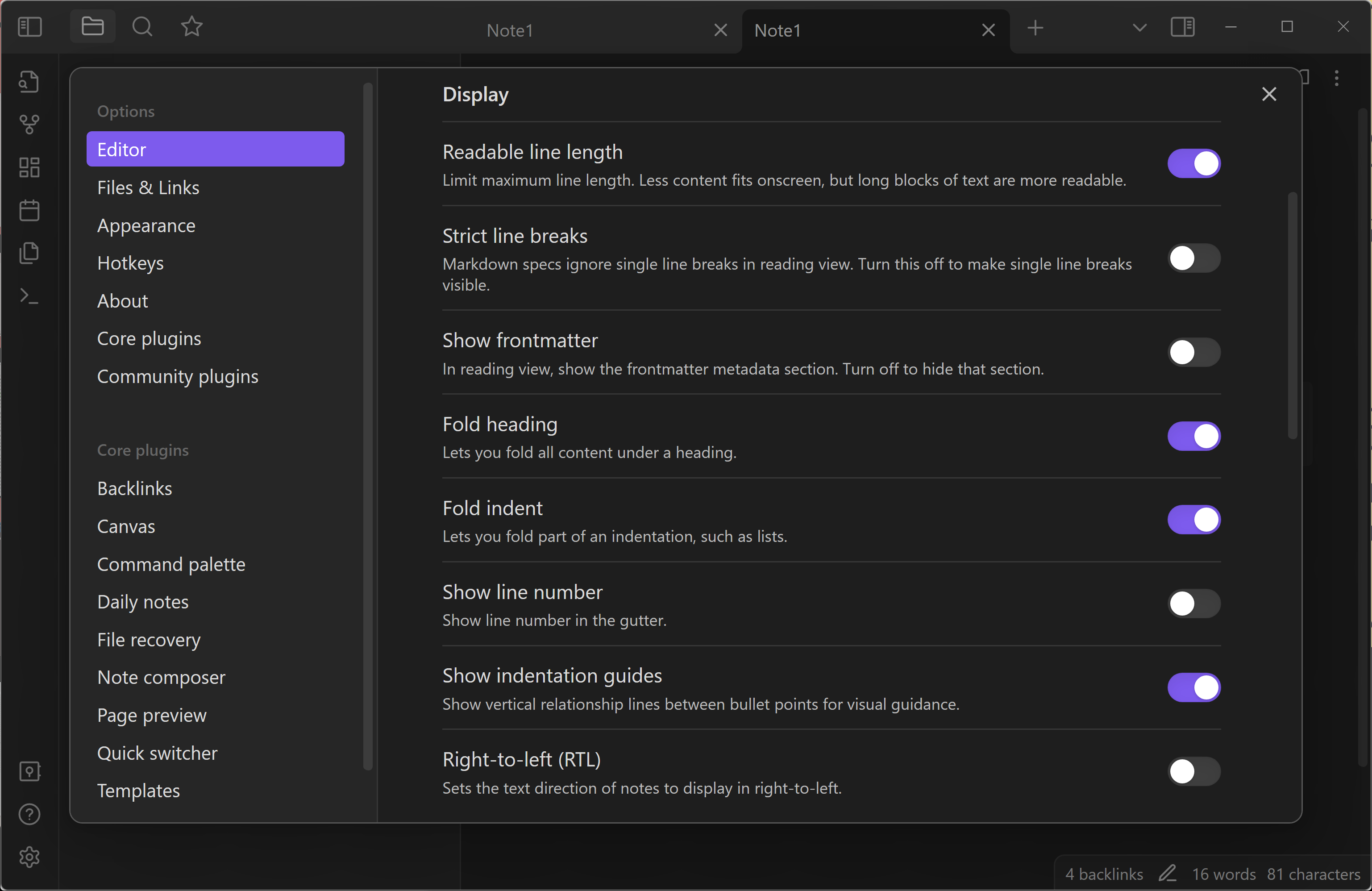 Obsidian Series 2 - Basic Settings